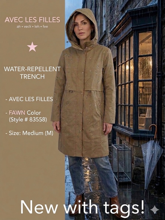 Avec Les Filles Jackets & Blazers - NWT AVEC LES FILLES Women's Fawn Hooded Trench Coat Jacket M